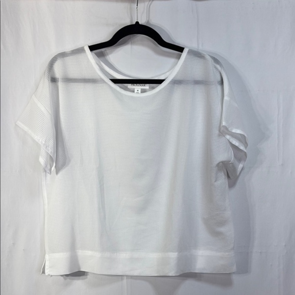 🏕️Prologue White Boxy sheer Short Sleeve T-Shirt